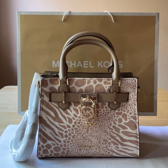 🦒 MICHAEL KORS ANIMAL PRINT  HAMILTON BAG 🦒 NWT 🦒 - Picture 4 of 16